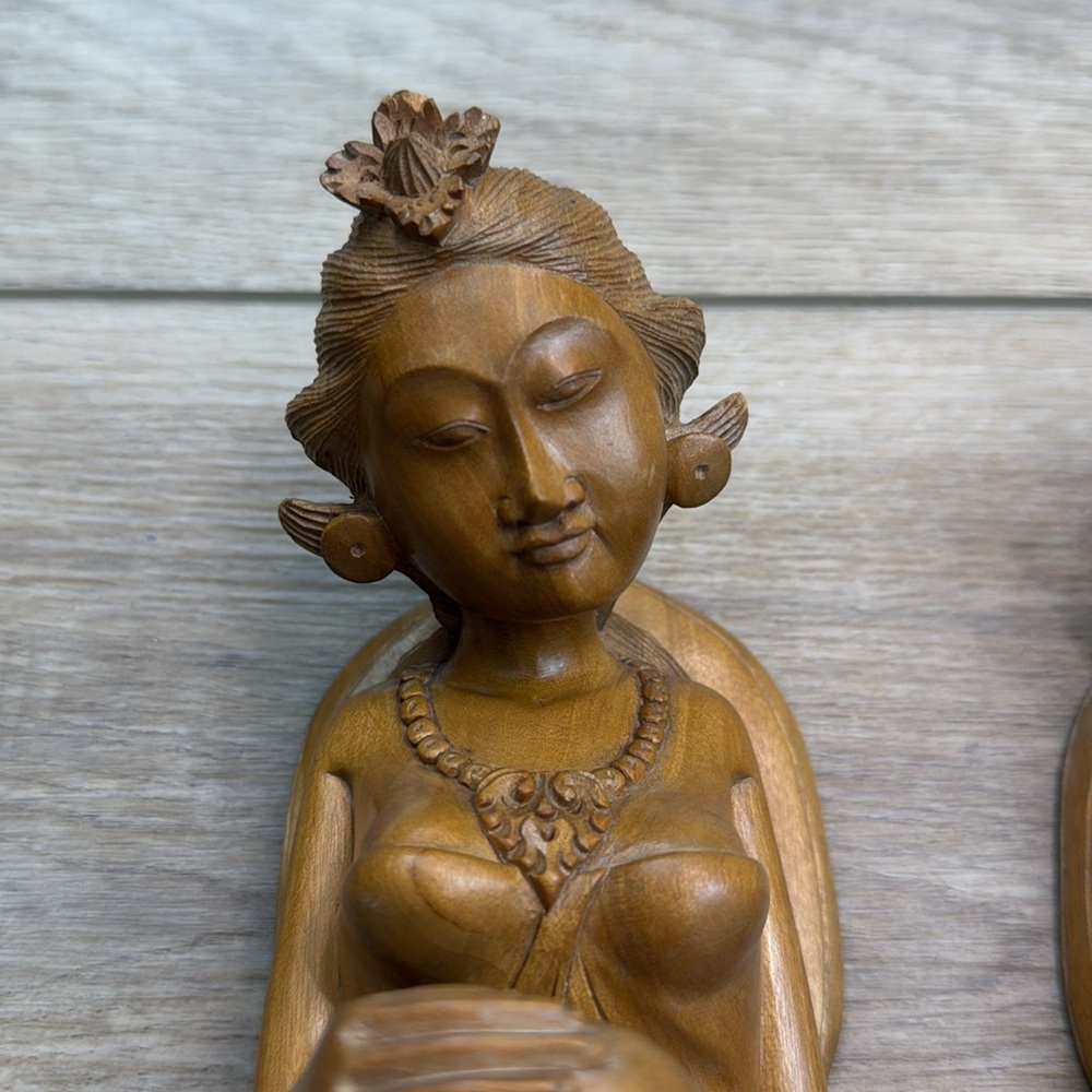 Vintage Hand Carved Balinese Bookends - Picture 2 of 14